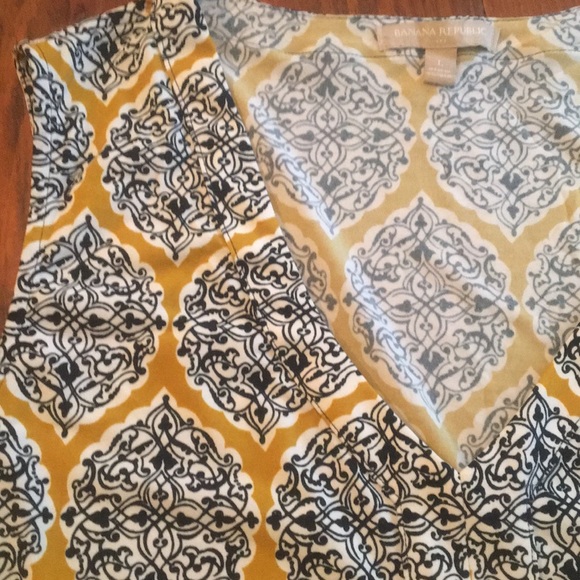 Banana Republic mustard and black pattern top - Picture 3 of 7
